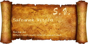 Safranek Vitold névjegykártya